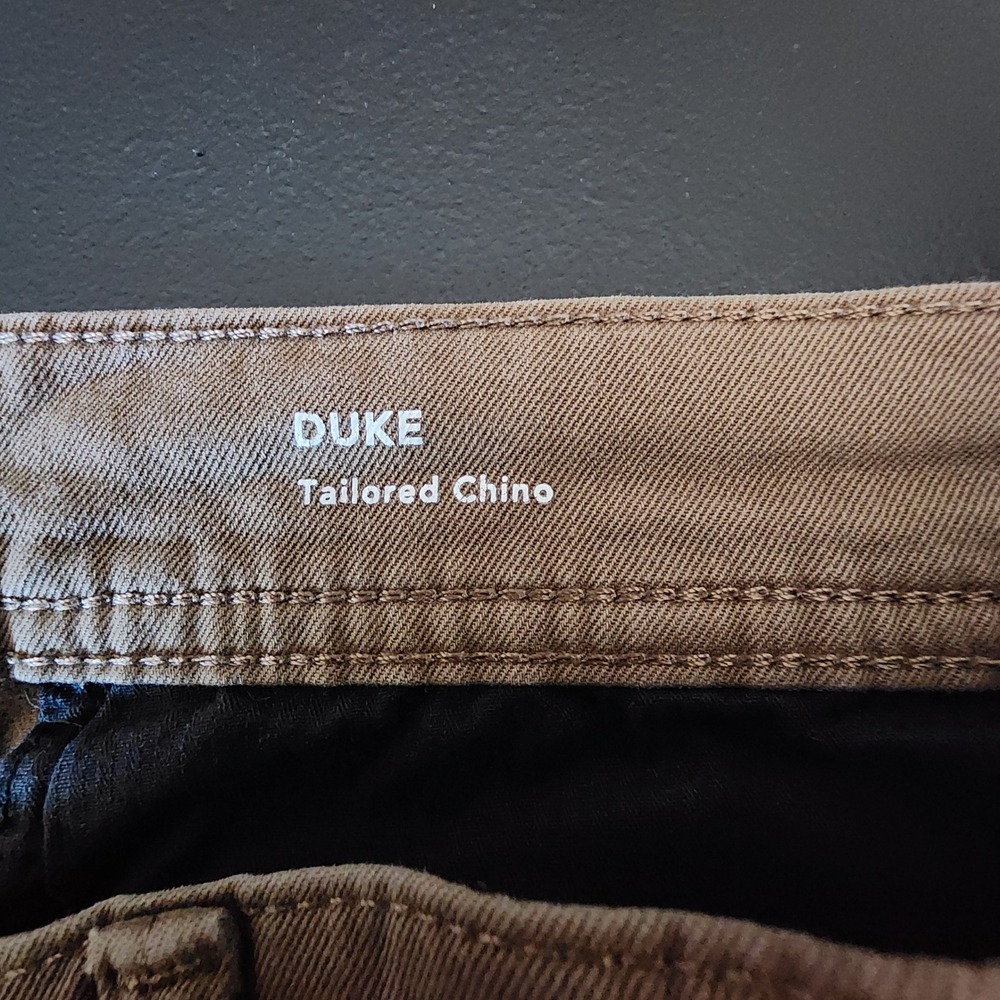 DL1961 32x32 Olive Drab Duke Tailored Chino Pants Mens Brown Cotton Stretch Work - Picture 9 of 12
